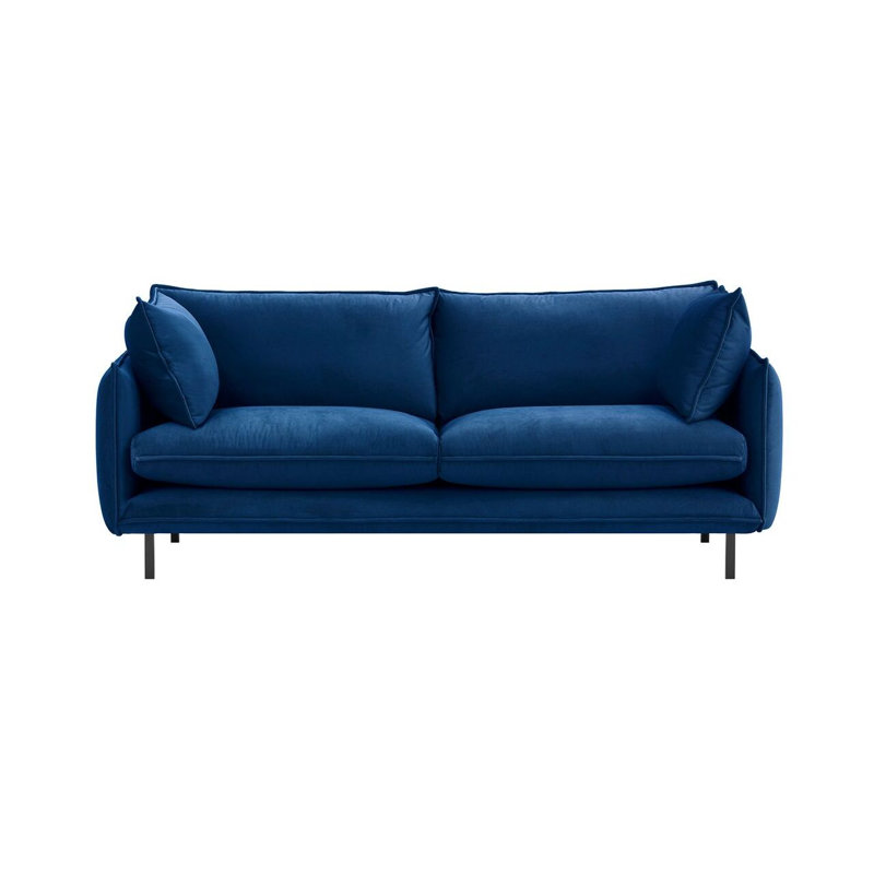Neshay 3 Seater Velvet Sofa, Blue