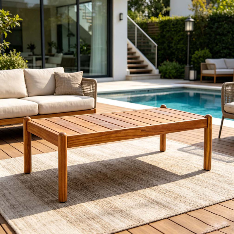 Table basse d'extérieur en bois d'acacia, Teak