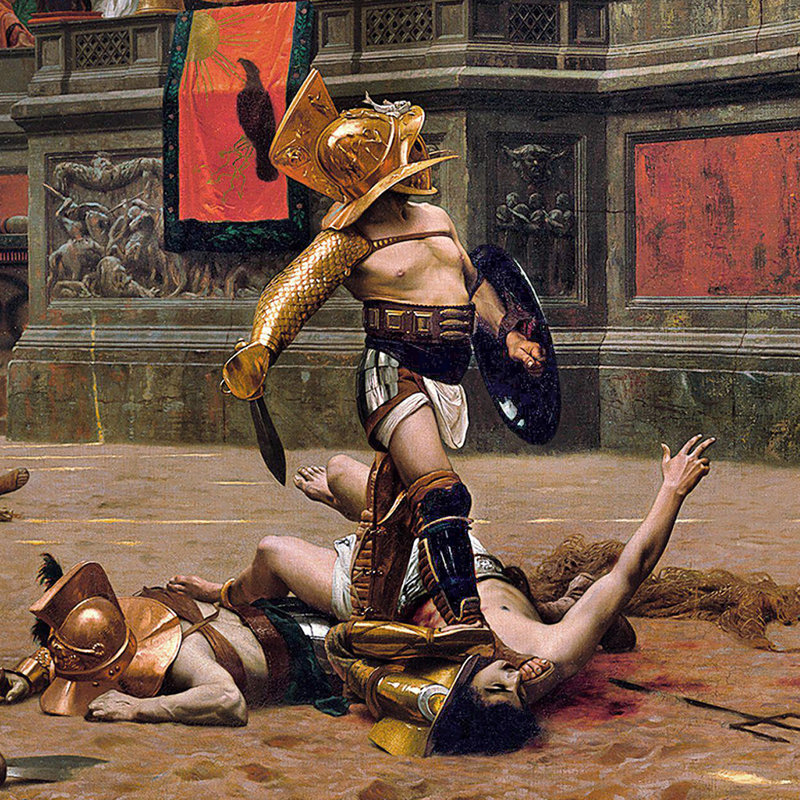 "Pouces vers le bas (Pollice Verso)" par Jean-Leon Gerome sur toile, H 38,25 po x l 53,25 po