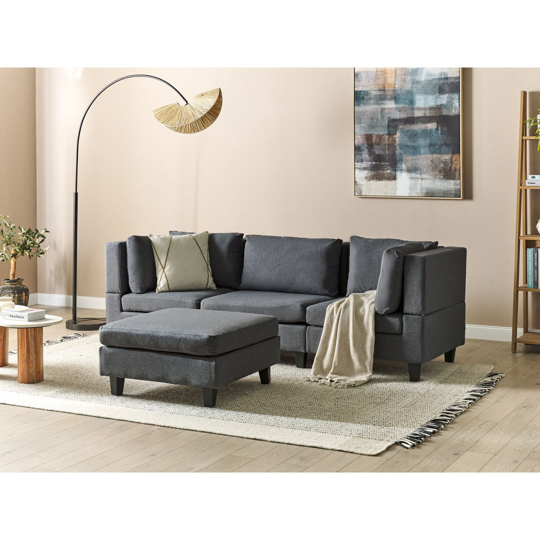 3-Sitzer Sofa Unstad mit Hocker