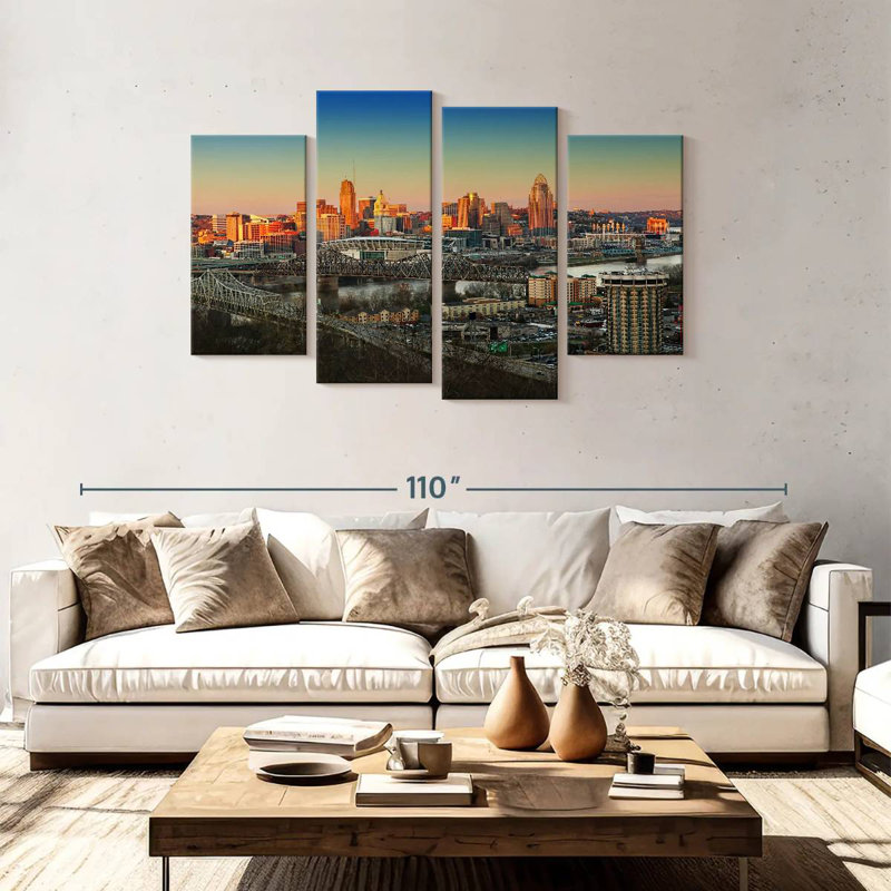 Hannes Cincinnati, coucher de soleil sur l'horizon, H 48 po x l 75 po