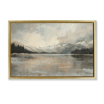  «Frozen Lake Landscape», toile flottante encadrée dorée par LSR Design Studio