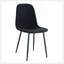 Chaise de luxe simple luxueuse - ensemble de 4 chaises de salle à manger en lin et coton noir à haute résilience avec pieds en métal noir.-1128496180-1128496182