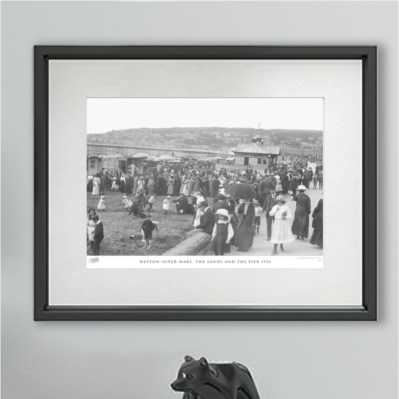Weston-Super-Mare, The Sands And The Pier 1913 - Single Picture Frame Print, 40cm H X 50cm W x 2cm D