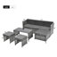 Rattan Look Patio Lounge Set - Uv-Coated Poly Rattan, Powder-Coated Steel, Washable Cushions-197611288