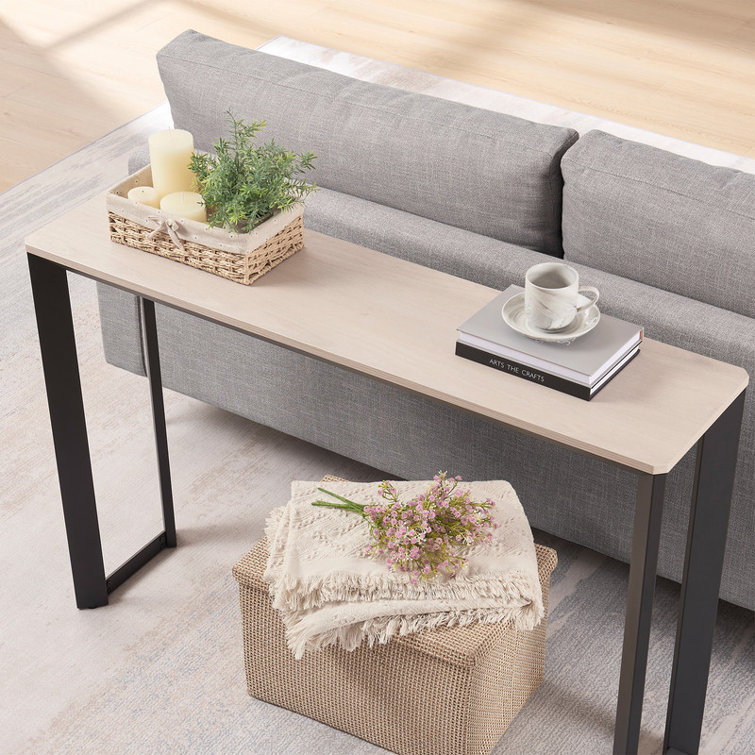 47'' Entryway Console Table, Narrow Sofa Table with Triangular Pipe Design