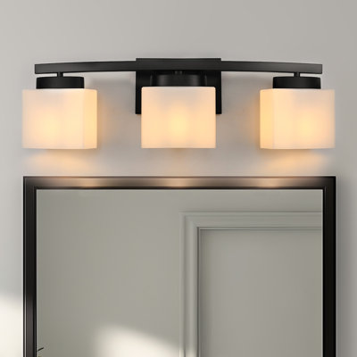 Luminaire moderne à 3 lumières avec abat-jour en verre givré