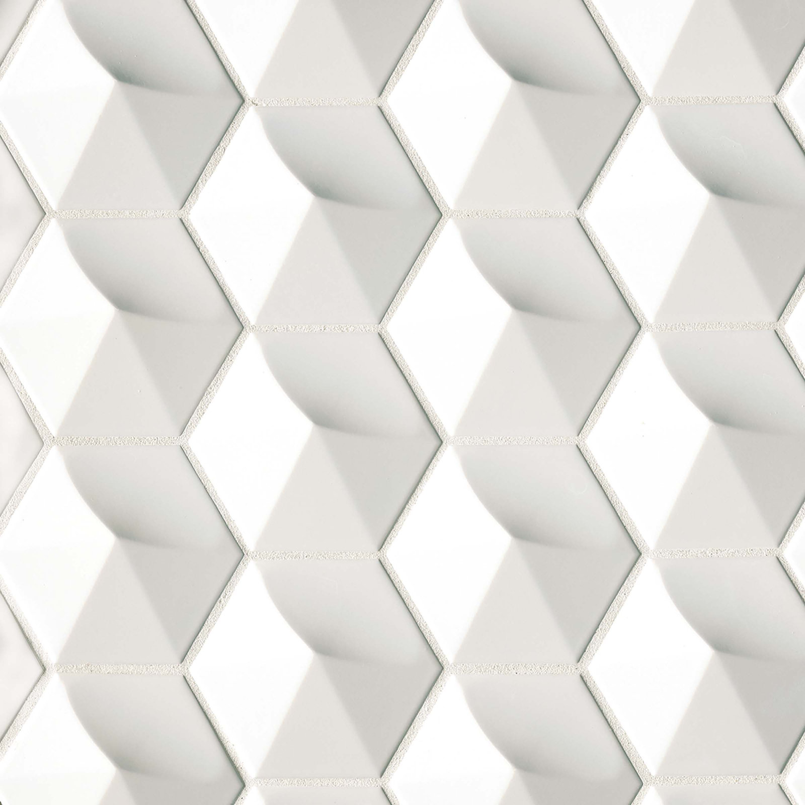 Hedron 4" x 5" Straight Edge Ceramic Singular Wall Tile, Bright White Pearl