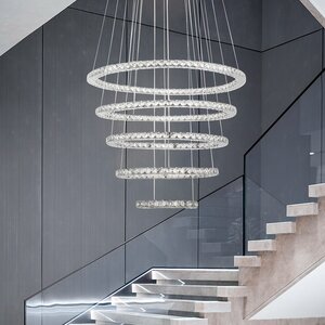 Ariabella 5 - Light Unique LED Chandelier with Crystal Accents