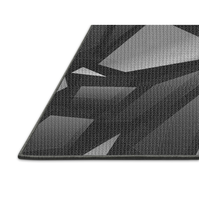 Tapis gris abstrait en laine, Rectangle 8 pi x 12 pi