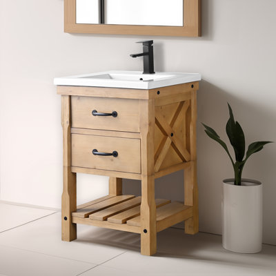 Meuble-lavabo sur pied simple 24 po avec plateau Barron