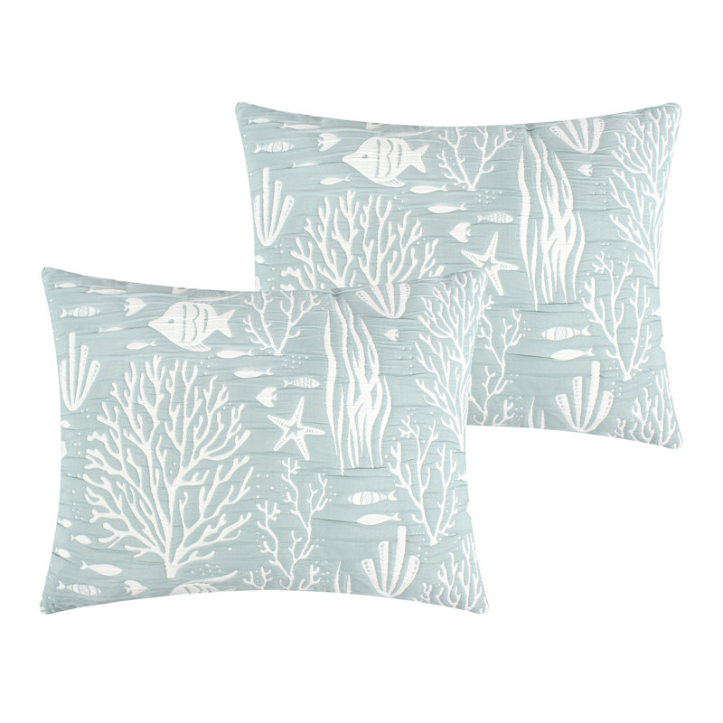 Greenland Home Fasions Marina Seafoam King Sham, 20x36, King