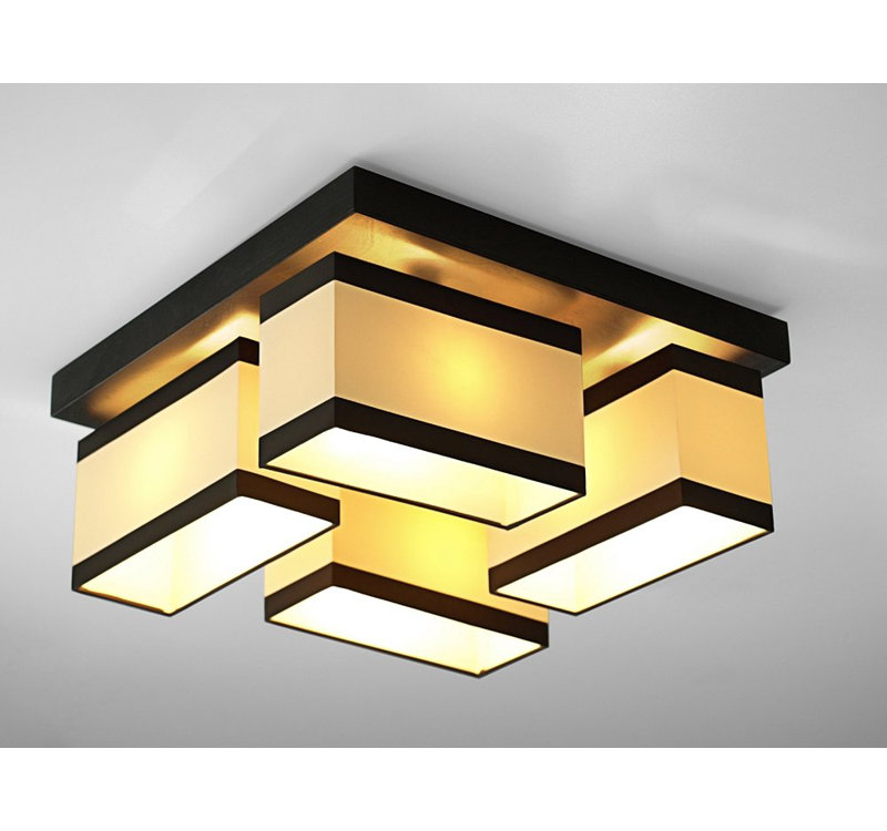 Judkins Flush Mount, Light brown, Cream/Brown stripes