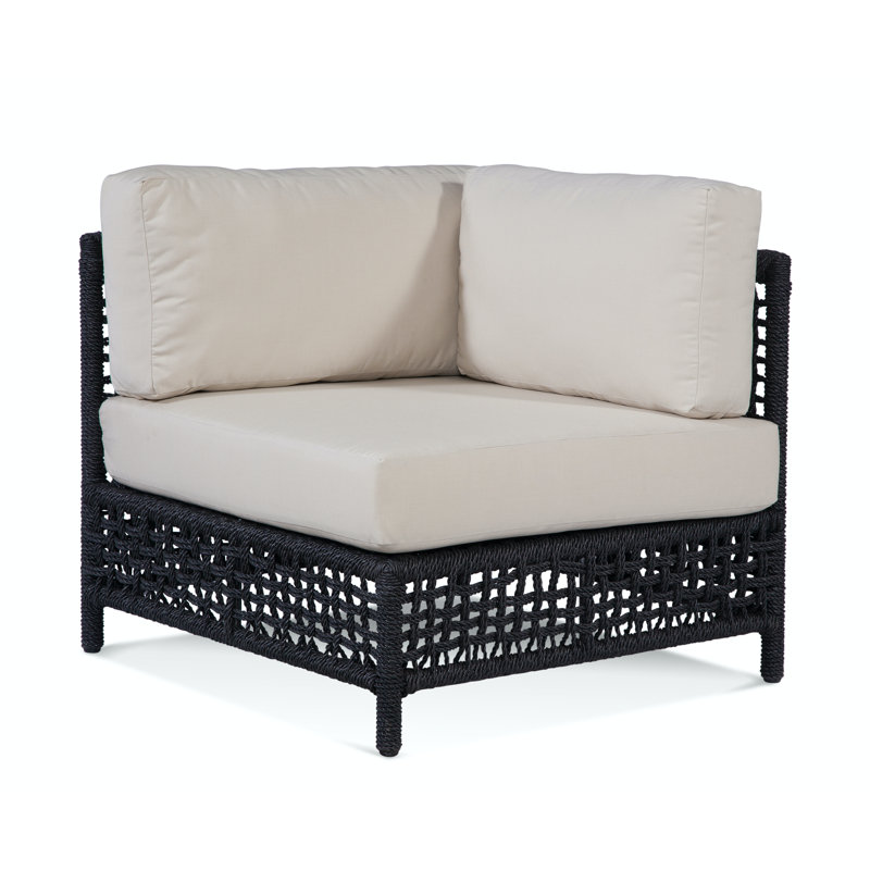 Chaise de patio avec coussins Bayside, Noir, Rayures tropicales 6288-23