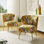 Fauteuil demi-tonneau en velours avec dossier capitonné Alice Felicia