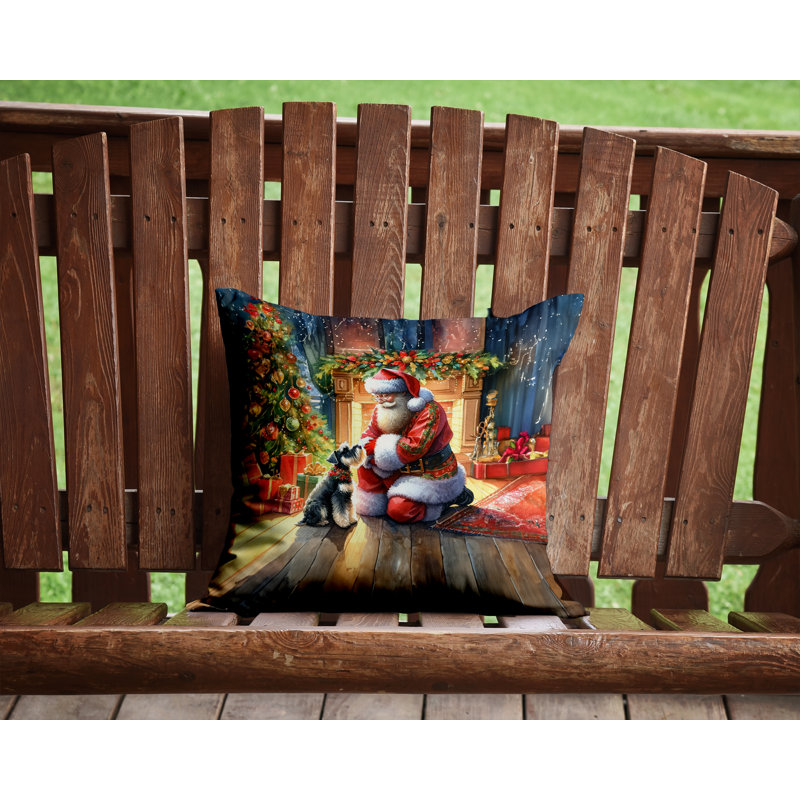 Coussin Schnauzer and Santa Claus, H 14 po x l 14 po