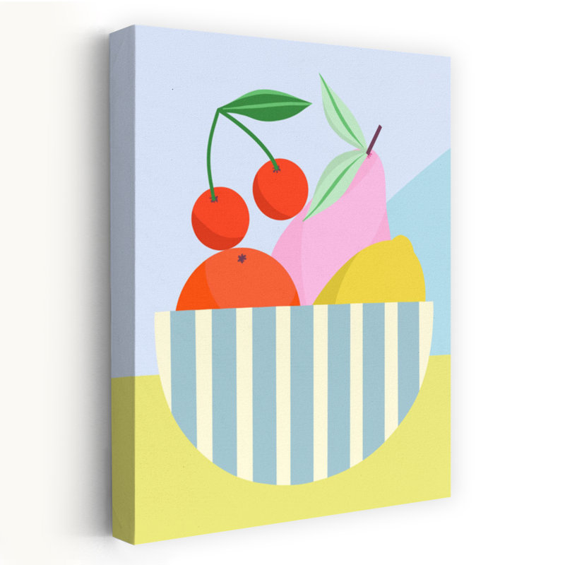 Art mural contemporain à fruits, H 18 po x l 12 po