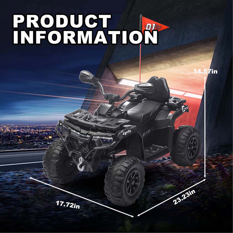 24V ATV TOY CARS 3-8 (No RC), Noir