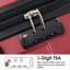 Valise rigide, valises légères et durables en ABS avec roues doubles, valise extensible 28 po à carreaux 28 po (rouge)