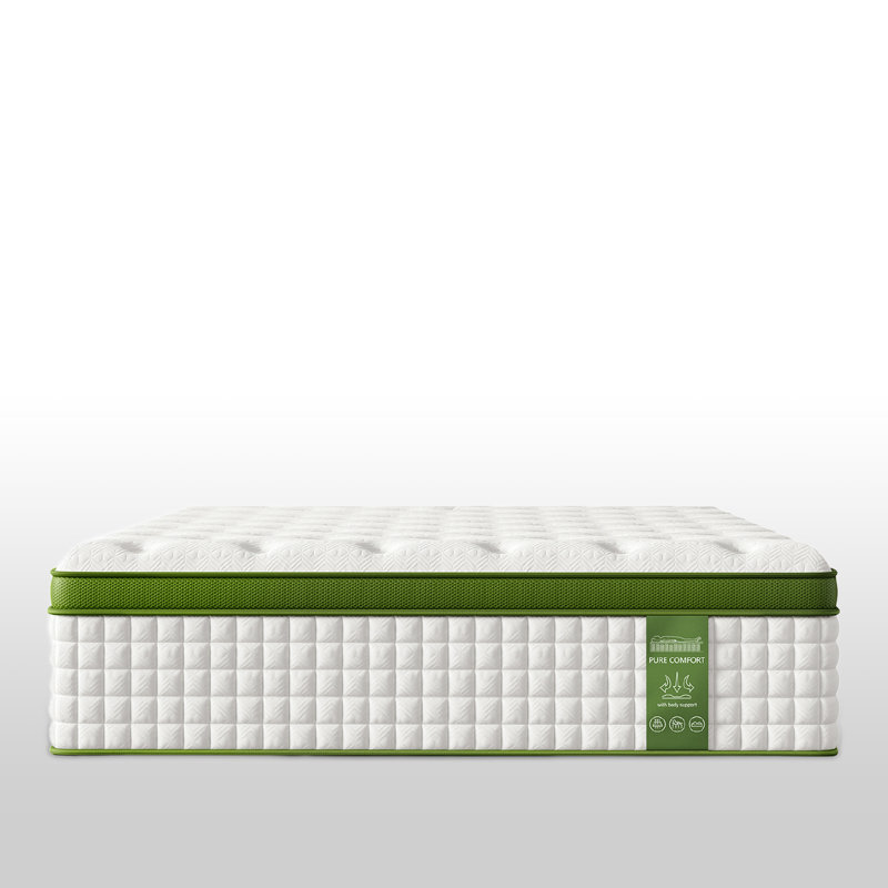 Matelas à ressorts ensachés moyen 12 po avec matelas en mousse viscoélastique hybride dans une boîte, Grand lit