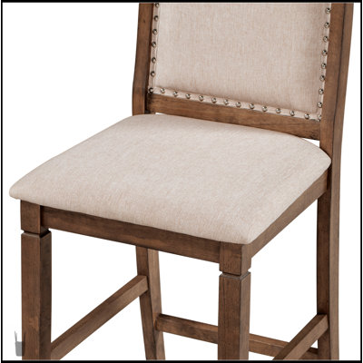 3-Piece Counter Height Dining Set With Drop Leaf Table And Upholstered Chairs For Compact Spaces