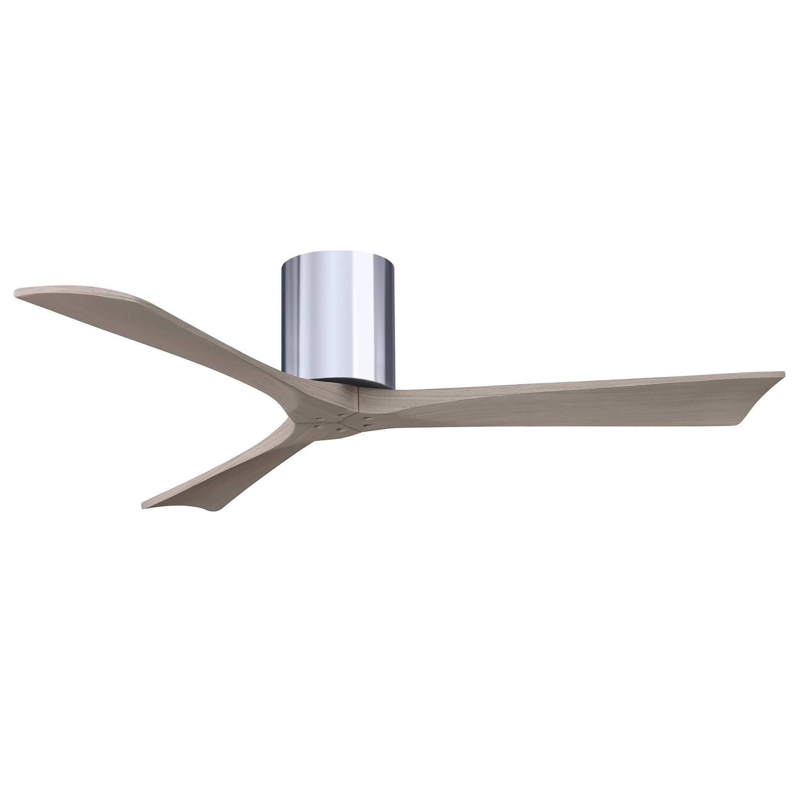 Olivier 3 Blade Ceiling Fan, Polished Chrome, Gray Ash Tone, 52"