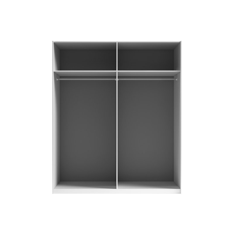 Cid 2 Door Manufactured Wood Wardrobe, Dark Gray