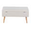 Banc de rangement contemporain en bois naturel et tissu beige