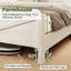  Oceant Sherell Farmhouse Queen Bed Frame Storage Bookcase Headboard, White-1647791810-1647791808
