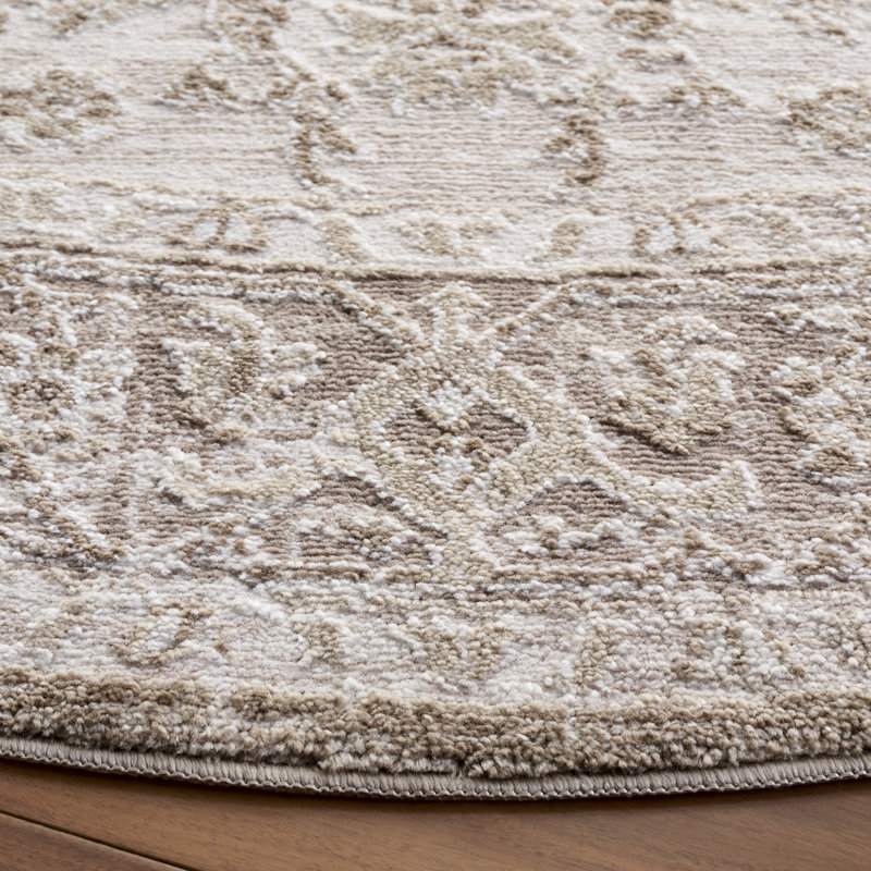 Lunara Power Loom Polyester; Jute/Sisal; Polypropylene Plastic Oriental Indoor Rug, 6'-7" x 6'-7" Round
