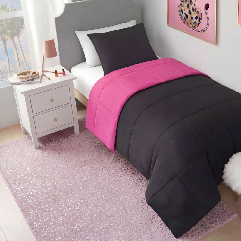 Juicy Couture Metallic Leopard Plush Rugs, 4' x 6', Light Pink