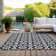 Flatweave Washable Floral Indoor / Outdoor Rug