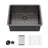 23" L Bar Sink Single Bowl 16 Gauge Stainless Steel Undermount Kitchen Sink with Bottom Grid-123687161
