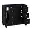 Armoire de salle de bain 36 po en bois massif noir avec 4 tiroirs et 1 porte