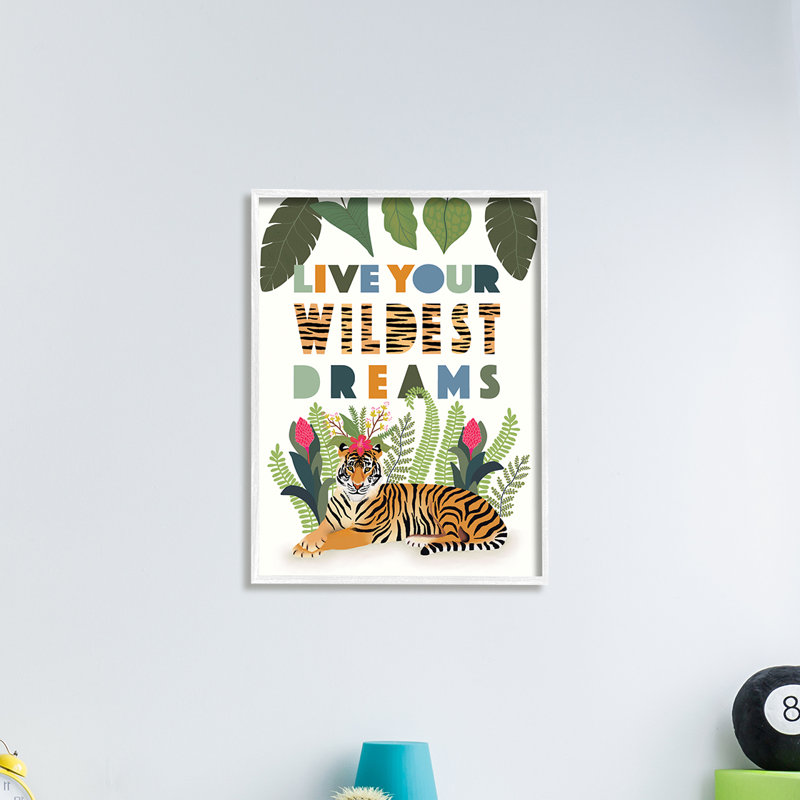 Live Your Wildest Dreams - impression, Giclée encadrée blanc bord de mer, H 30 po x l 24 po x 1,5 po