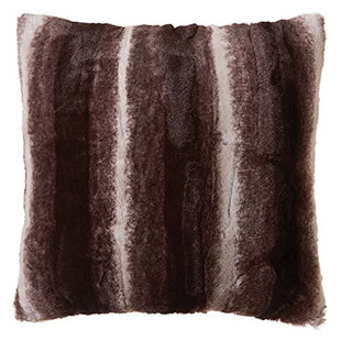  Striped Faux Fur Throw Pillow