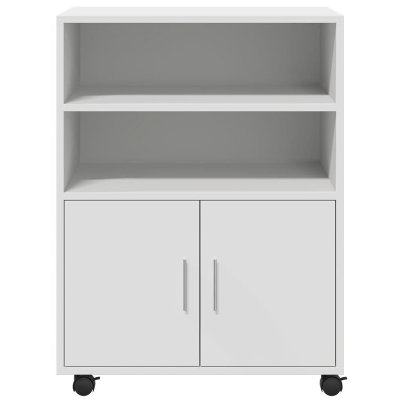 Rolling Cabinet Engineered Wood, White