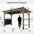 6 X 12 Ft. Cedar Wood Gazebo With USB Charging Socket, Storage Shelving And Bar Counter, Galvanized Steel Hardtop For Outdoor Patio, Deck, Backyard