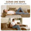 Canapé modulaire Boneless Boneless Couch, canapé modulaire à assise profonde moderne, canapé en velours Comfy Cloud, sans assemblage, pour petits espaces, salon, chambre à coucher-1199830674-1199830678-1199830683