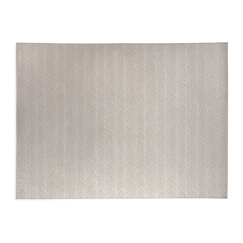 Chevron Block Decorative Lightweight Office Mat, 6' W x 4' L, Taupe