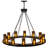 Chantella 12 - Light Steel Dimmable Wagon Wheel Chandelier