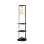 Étagère verticale à deux niveaux 16,5 x 17 x 74 po avec lumière intégrée et support de lampe sur pied moderne pour le salon, la chambre à coucher, le couloir - douille E26 (ampoule non incluse)