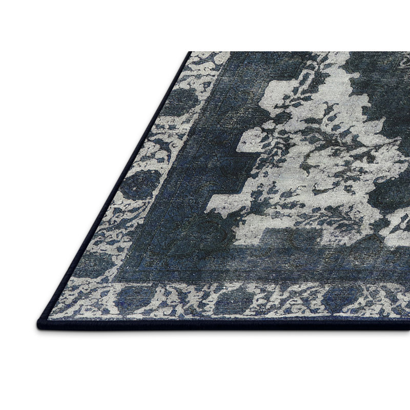 Tapis oriental ivoire / bleu, Rectangle 2 pi x 4 pi