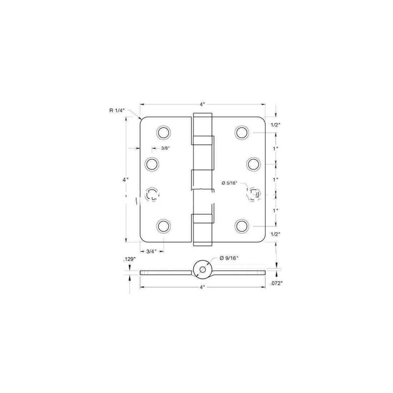 102'' x 102'' Steel Butt Bearing Hinge