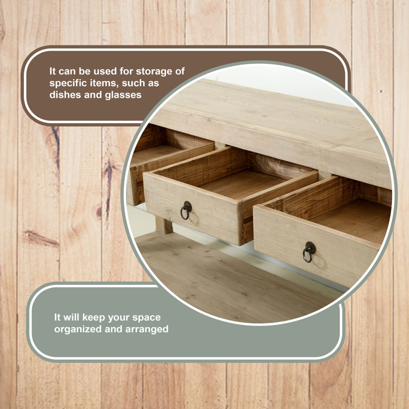 110'' W Solid Wood Console Table