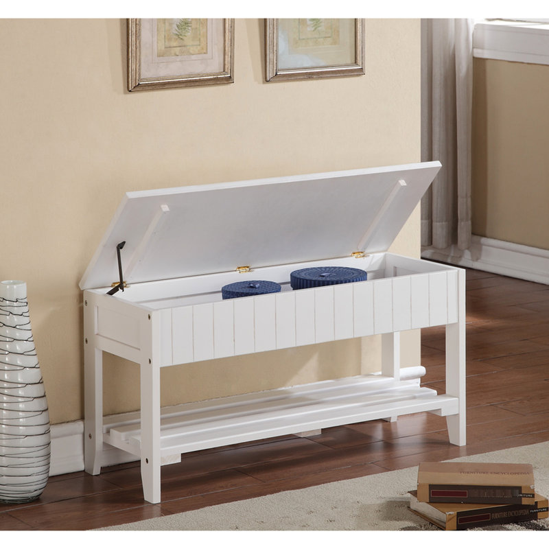 Banc à chaussures blanc en bois massif avec rangement - capacité de finition pratique et généreuse, Blanc