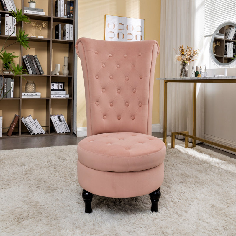 Fulviah Velvet Slipper Chair, Rose Velvet