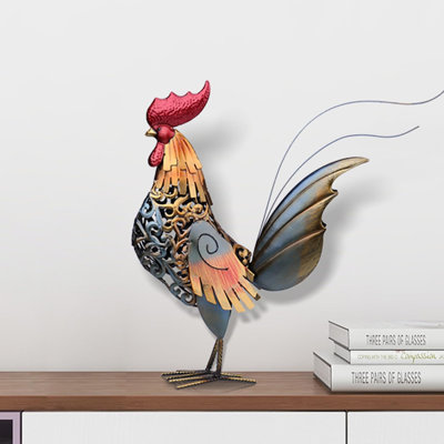 Too-arts Metal Rooster Sculpture
