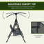 2-Seat Outdoor Porch Swing, with Pivot Storage Table, Adjustable Tilt Canopy, Anti-Slip Foot Pad, Breathable Mesh Seat, Grey