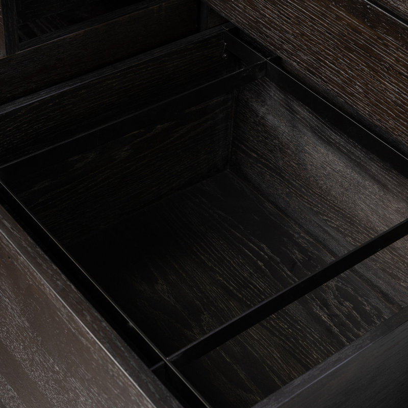 Noah Rotating Desk-Aged Smoked Oak, Smoked Black Resawn Oak